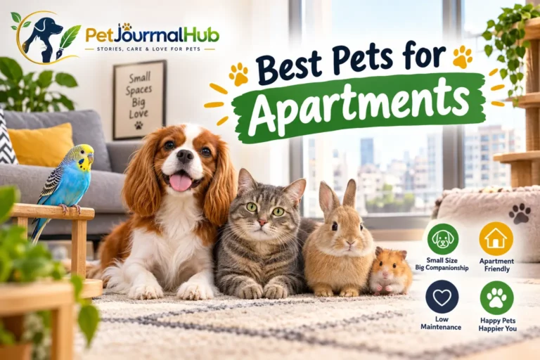 Best pets for apartments including a cat, small dog, and small companion pet