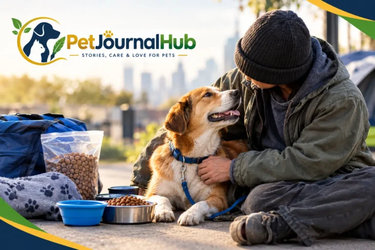 pets of the homeless with a dog receiving basic pet care and support