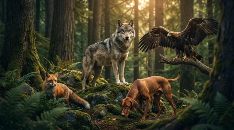 World of Warcraft Hunter with wolf and spirit beast companions.