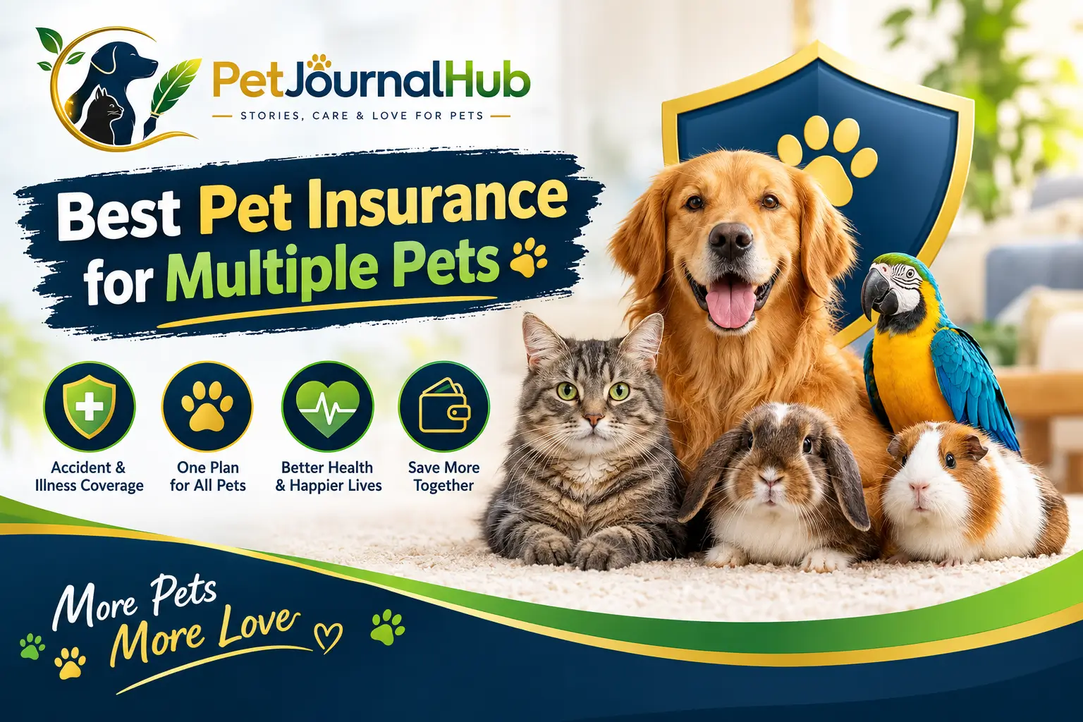 Best pet insurance for multiple pets, featuring dogs and cats in one household.