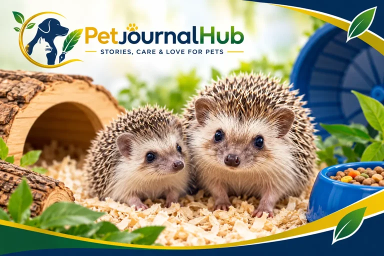 African pygmy hedgehog exploring a clean enclosure with safe bedding.