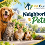 A dog and cat relaxing together in a neighborhood garden.