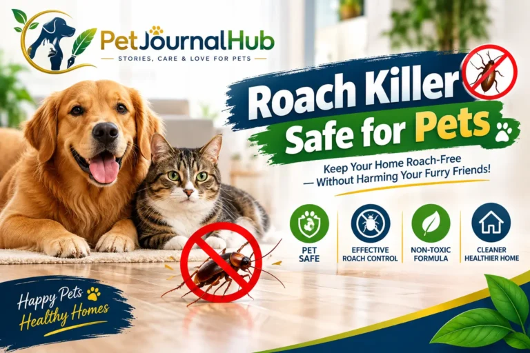 Pet dog and cat in a clean home with a pet-conscious cockroach prevention routine.